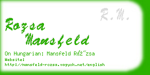 rozsa mansfeld business card